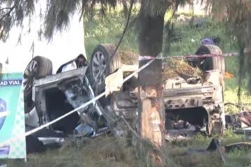 Apareció el video del brutal choque y vuelco en el que murieron 5 personas