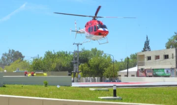 Un niño fue trasladado de urgencia en helicóptero desde Rodeo al Hospital Rawson