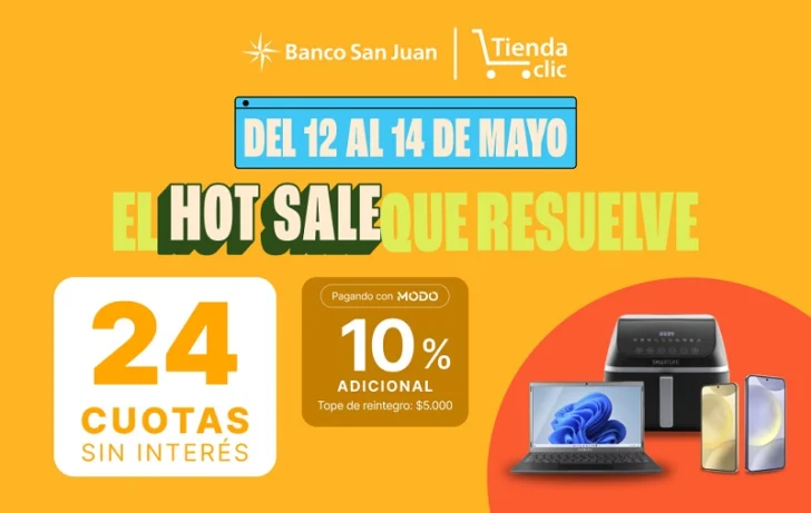Hot Sale: Banco San Juan y tienda clic ofrecen hasta 24 cuotas sin interés en toda la tienda