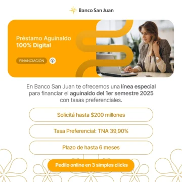 Banco San Juan lanzó una línea exclusiva para empresas de Préstamos Aguinaldo 100% online