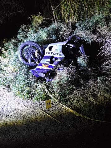 Murió un hombre tras perder el control de la moto y caer a una zanja en Caucete