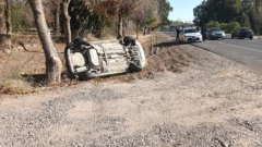 Aparatoso vuelco sorprendió en 9 de Julio