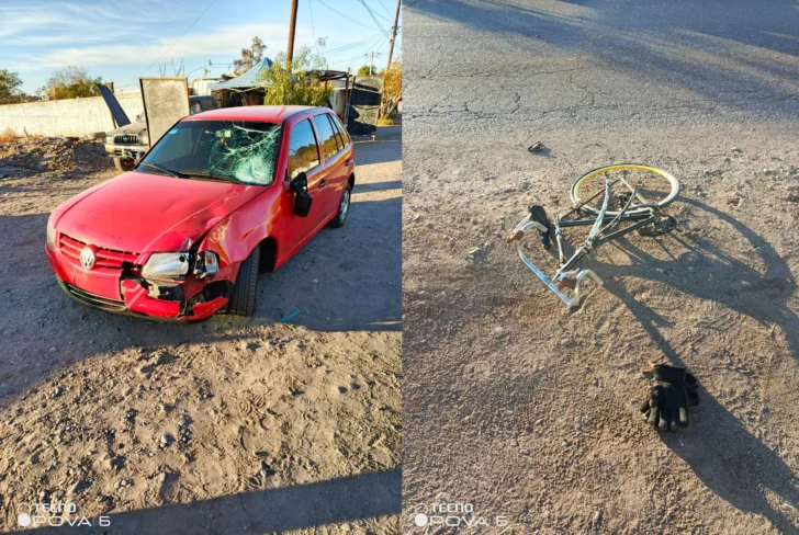 Un ciclista herido tras un fuerte choque con un auto