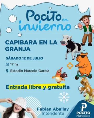 “Capibara en la granja”, para reír y disfrutar en Pocito