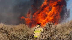 Lograron sofocar un impactante incendio que amenazaba a 4 viviendas