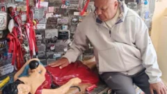 Con su familia, Chiqui Tapia renovó su fe en la Difunta Correa