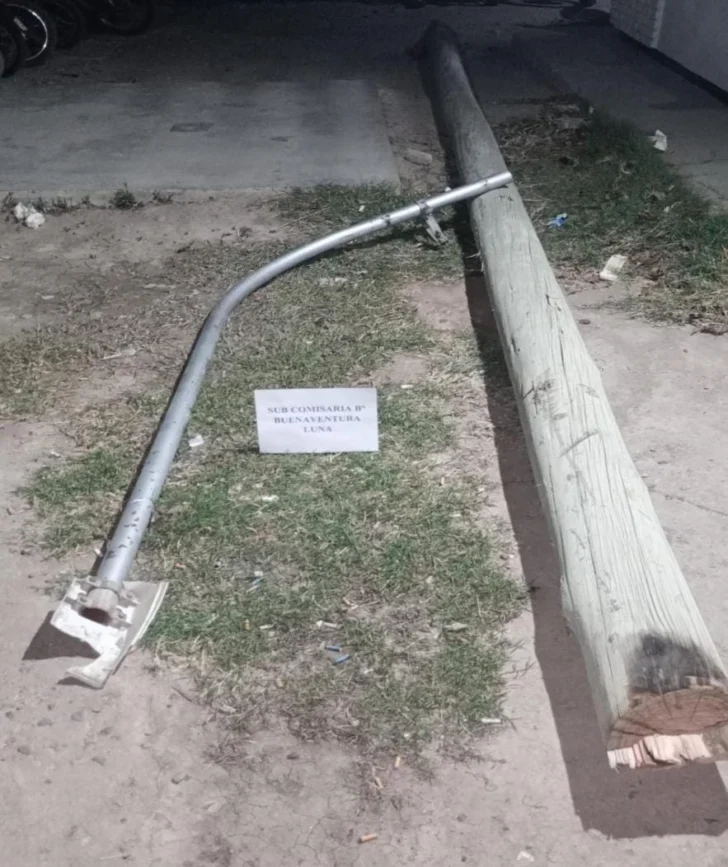 Cortó un poste de luz con una motosierra porque estaba por caer y la policía ahora lo investiga