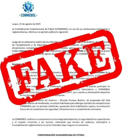 Conmebol desmintió duras sanciones para Independiente y la U. de Chile