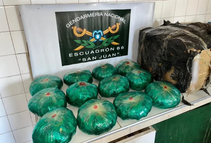 Un camionero, sorprendido con 12 kilos de hojas de coca en San Juan