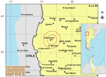 Un intenso sismo movió el lunes en San Juan
