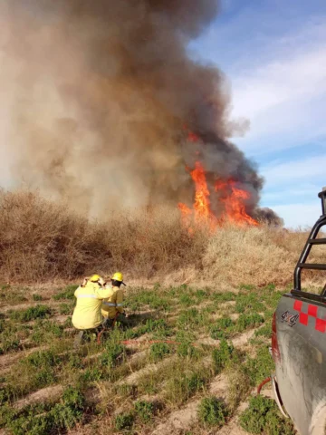 Bomberos evitaron que se propagara un peligroso incendio en Jáchal