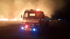 Sorprendente incendio de pastizales generó alarma en Pocito