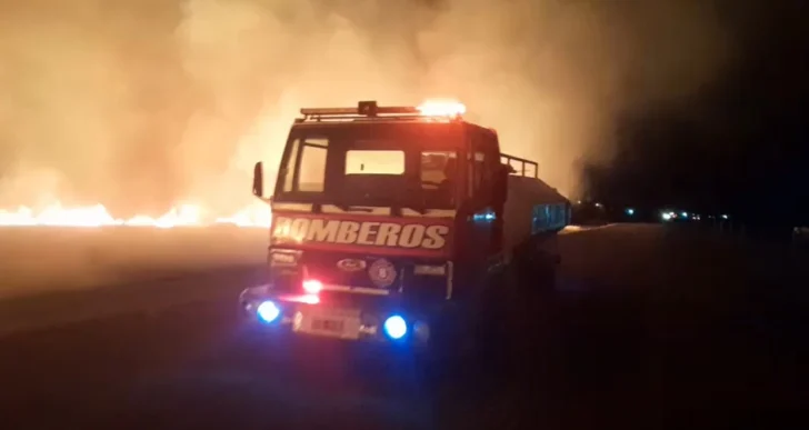 Sorprendente incendio de pastizales generó alarma en Pocito