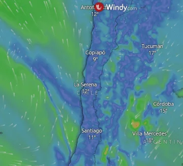 Mirá en vivo cómo avanza el viento Zonda en San Juan