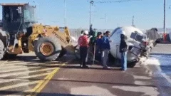 Volcó un camión hormigonera en Chimbas