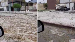 Videos: impactante caída de granizo en La Pampa, Río Negro y Buenos Aires
