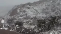 La nieve llegó a Iglesia: así se vió El Colorado tras el intenso frío en San Juan