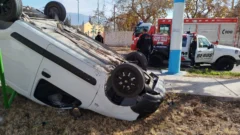 Perdió el control de su utilitaria y protagonizó un violento vuelco en Pocito